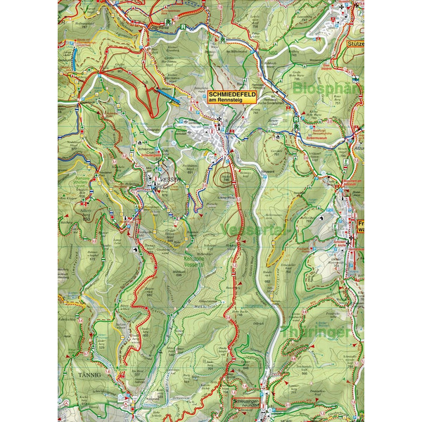 Masserberg, Schmiedefeld a. R. und Umgebung 1 : 35 000. Wander-, Ski- und Radwanderkarte - Wanderkarte