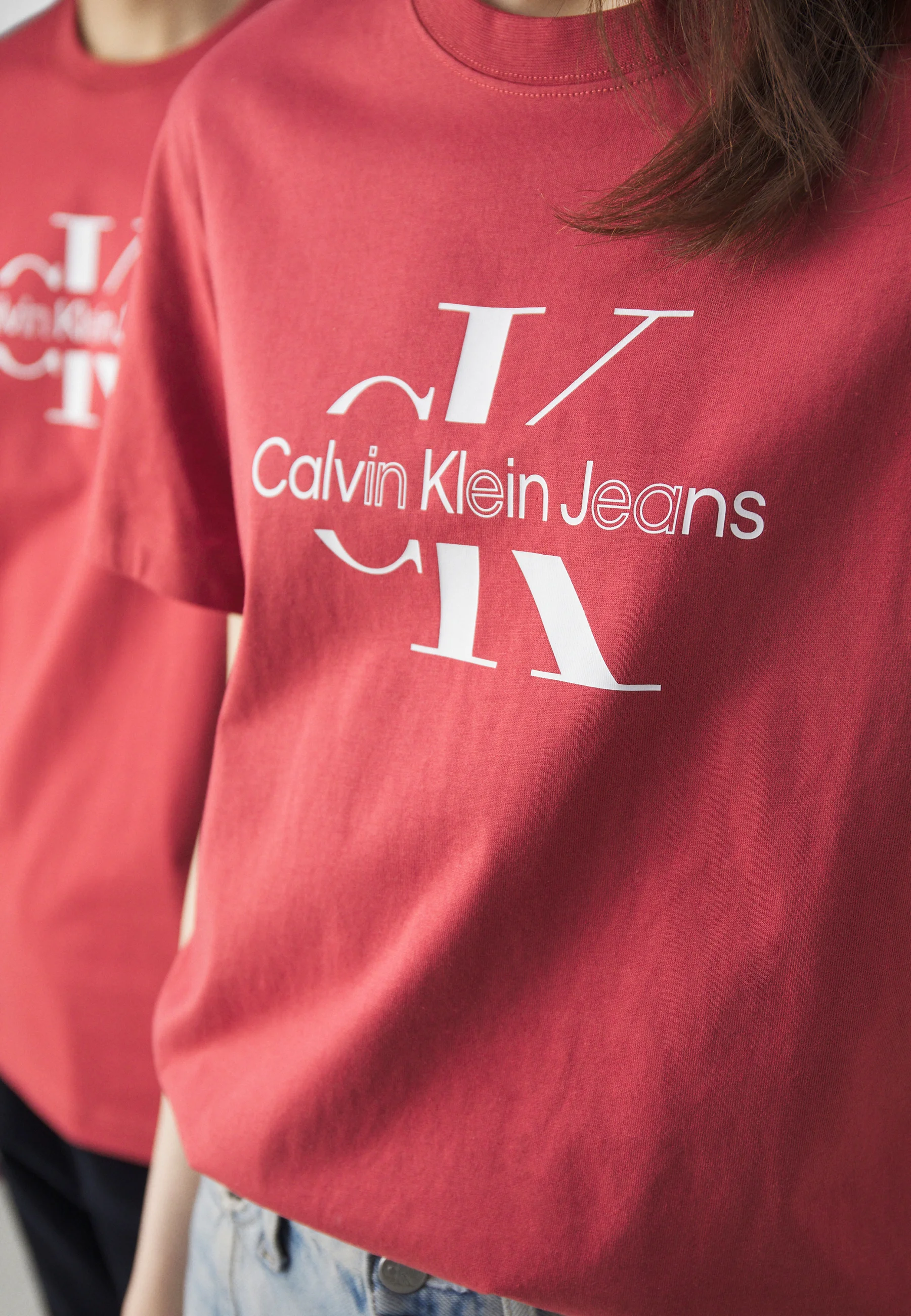 Calvin Klein Jeans DISRUPTED OUTLINE MONOLOGUE TEE UNISEX - Camiseta con estampado