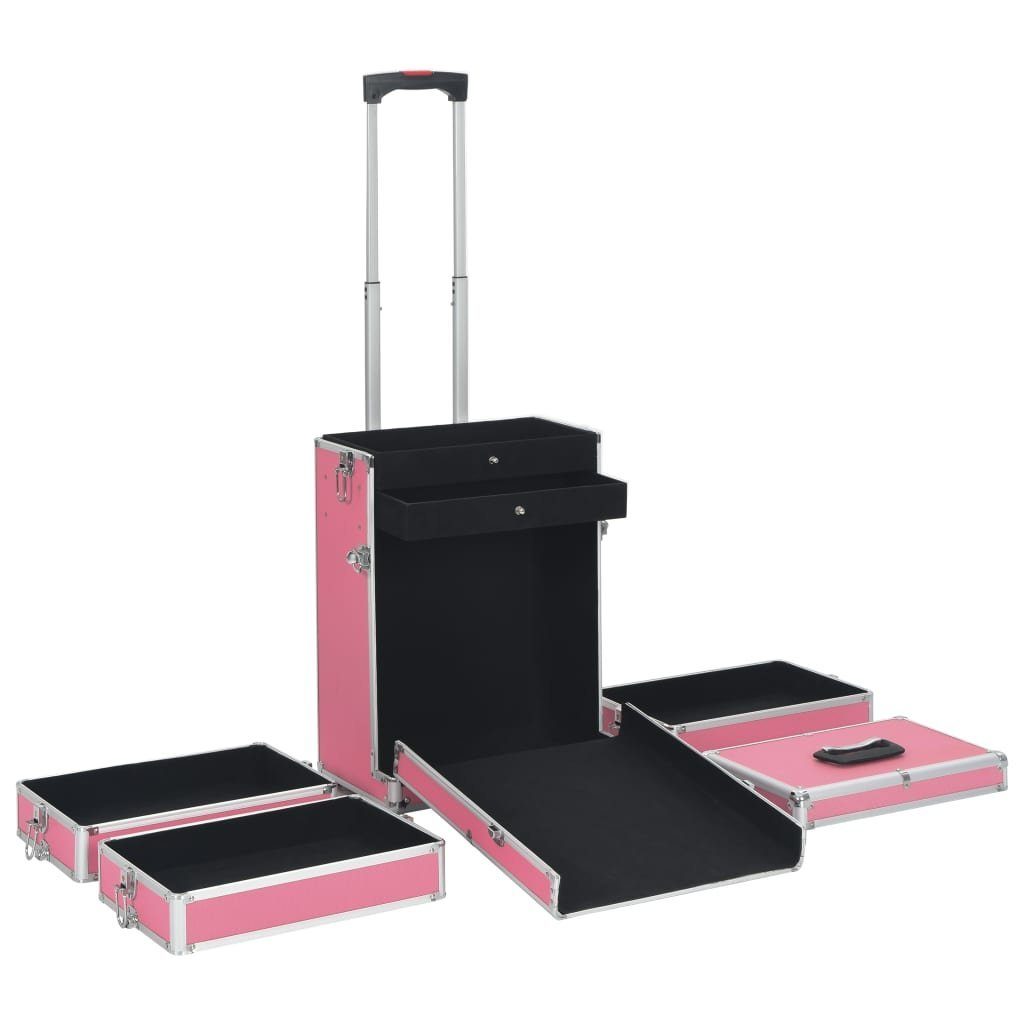 vidaXL Kosmetik-Koffer Kosmetikkoffer Aluminium Rosa