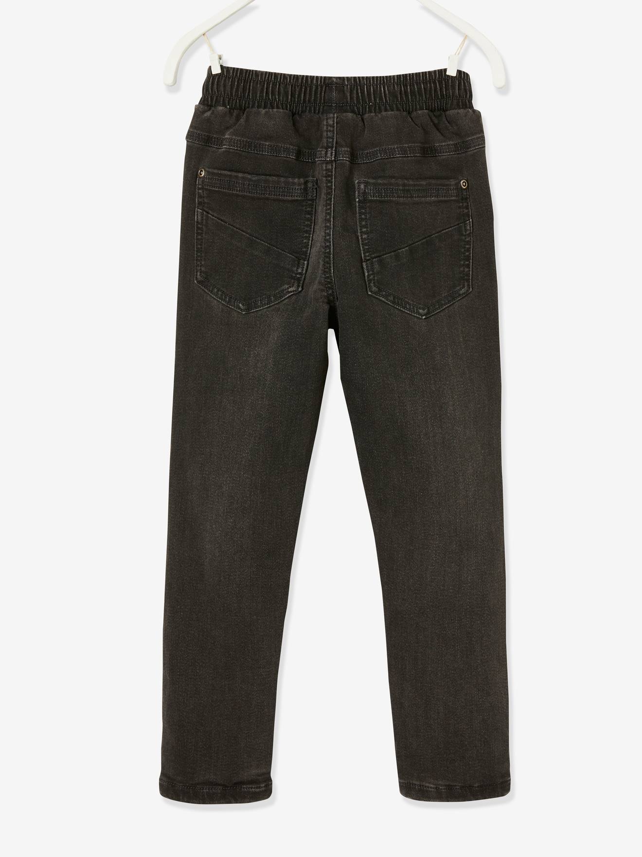 Jean droit doublé facile à enfiler garçon denim blue black