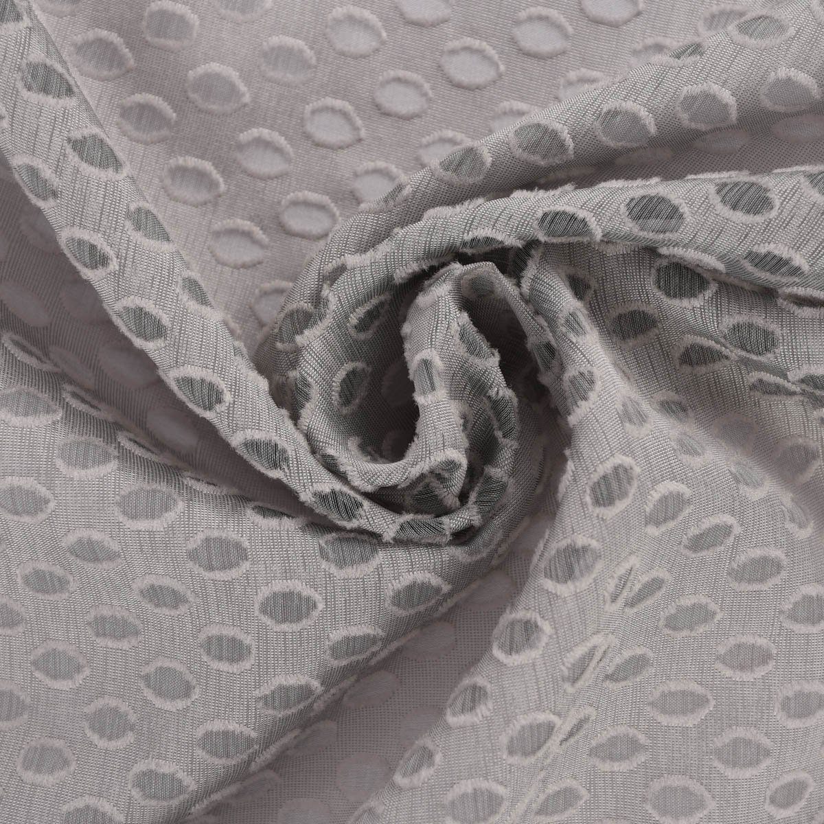 Meterware Rasch Textil Stores Punti Scherli Punkte hellgrau 300cm, stark perforiert, Kunstfaser, überbreit