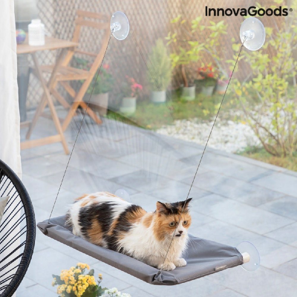 Luna24 Katzen-Hängematte Hängematte für Katzen Catlax mit 4 starken Saugknöpfe