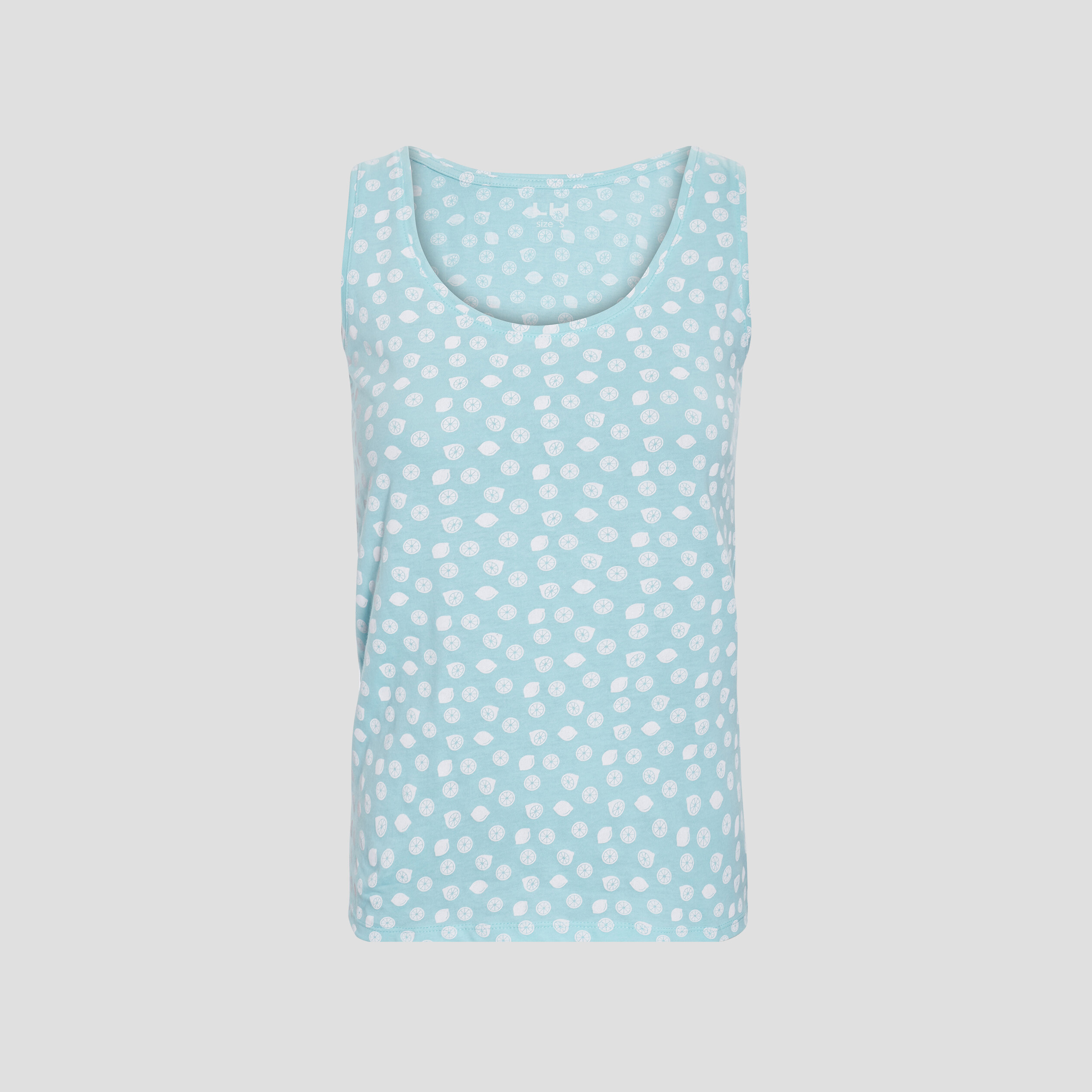 Débardeur imprimé bretelles larges bleu turquoise femme | La Halle