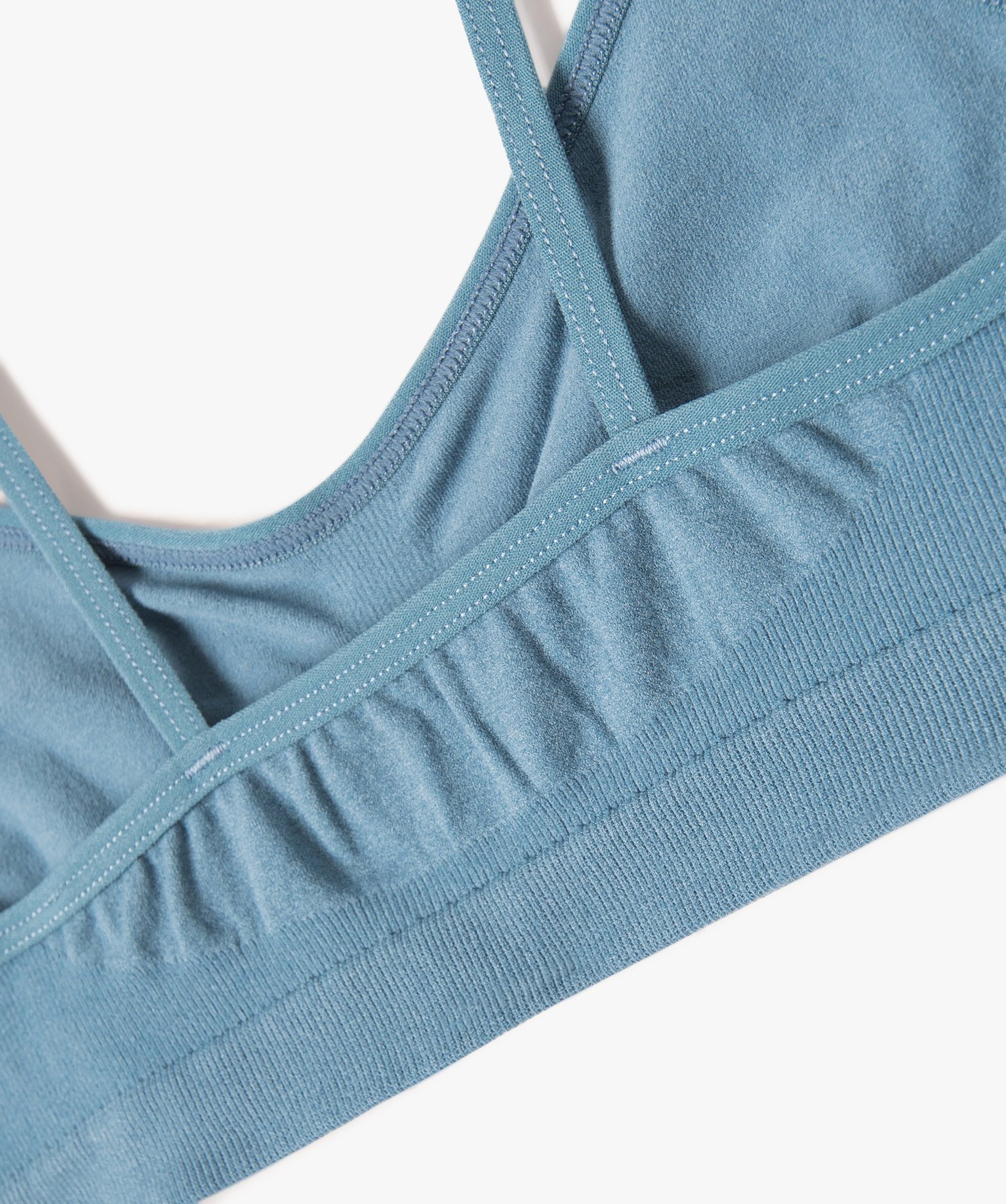 Brassière à fines bretelles en maille extensible fille bleu | GEMO