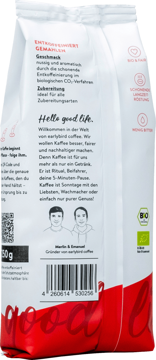Kaffee, gemahlen, entkoffeiniert, 250 g