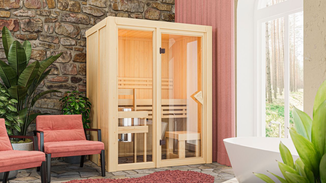 Karibu Elementsauna Sky I 3,6 kW Ofen   Steuergerät Easy Bio