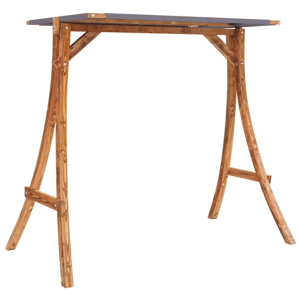 vidaXL Hollywoodschaukel Schaukelgestell mit Dach Anthrazit Bugholz mit Teak-Finish Holz