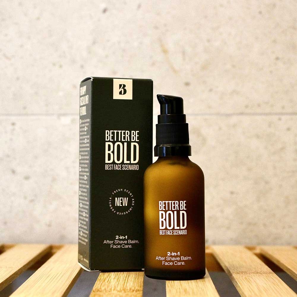 BETTER BE BOLD Kopfhautpflege 2-in-1: After Shave Balm & Gesichtspflege. Best Face Scenario.
