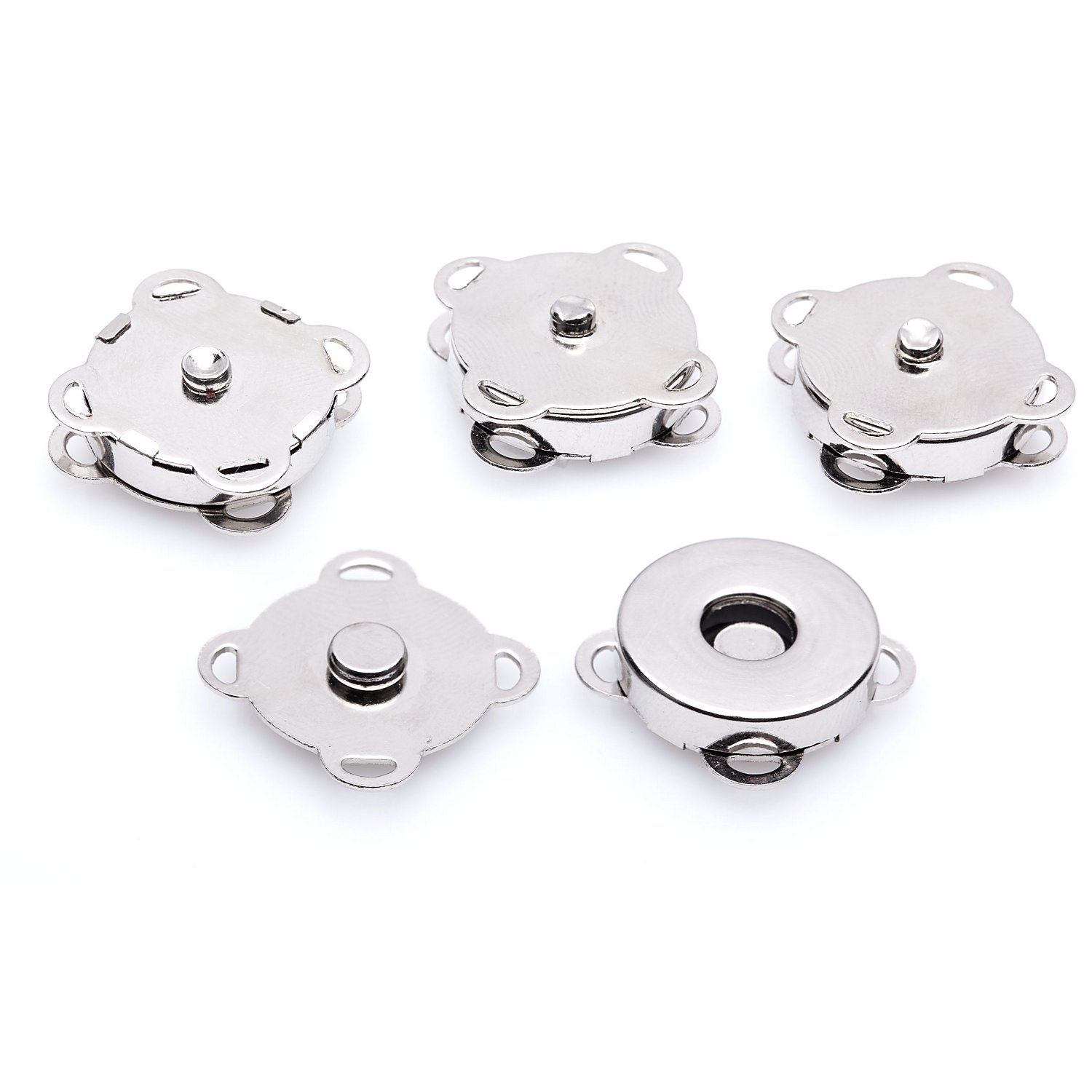 buttinette Magnet-Verschlüsse mit Ösen zum Annähen, 19 mm Ø, 4 Stück