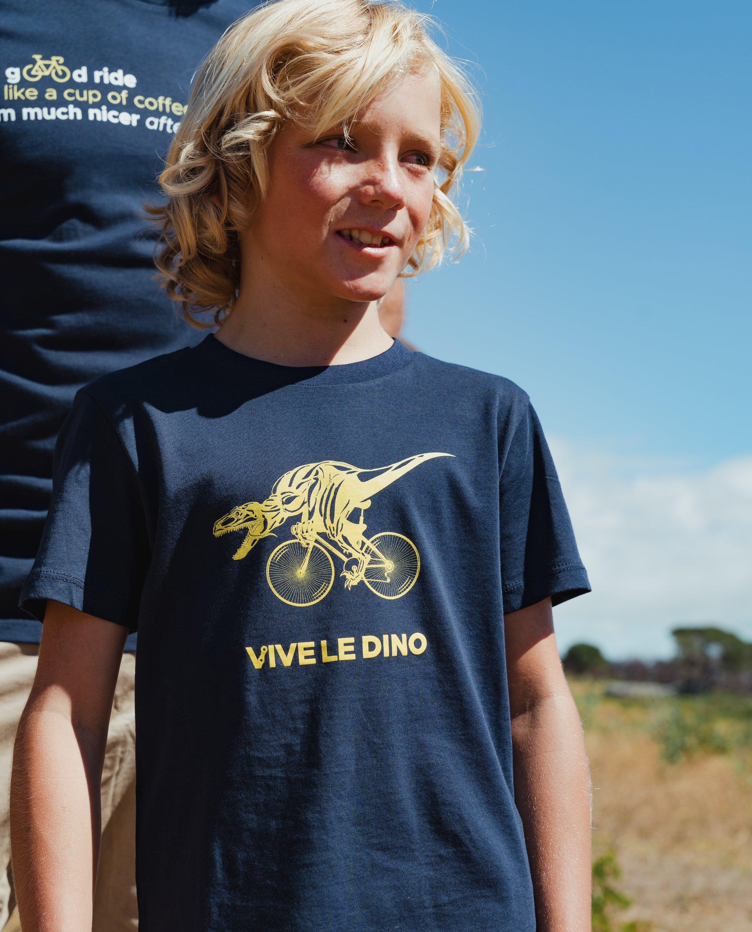 Vive le vélo póló sötétkék mintával
