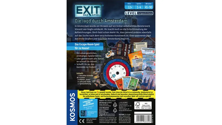 KOSMOS - EXIT® - Das Spiel: Die Jagd durch Amsterdam