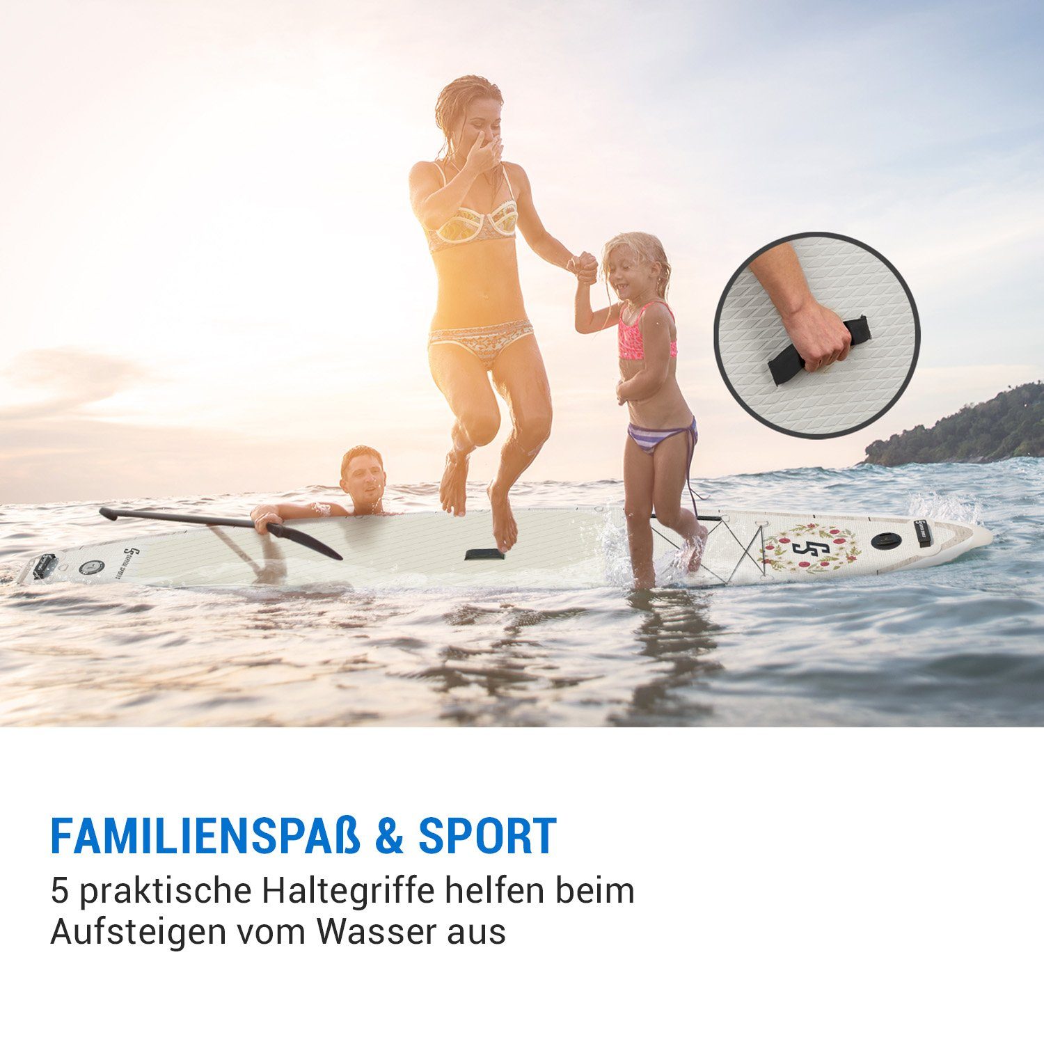Capital Sports Inflatable SUP-Board Kipu Allrounder 365, Paddle Board, (Set), Stand Up Paddling Board Standup Paddle Board SUP Board Paddel Board