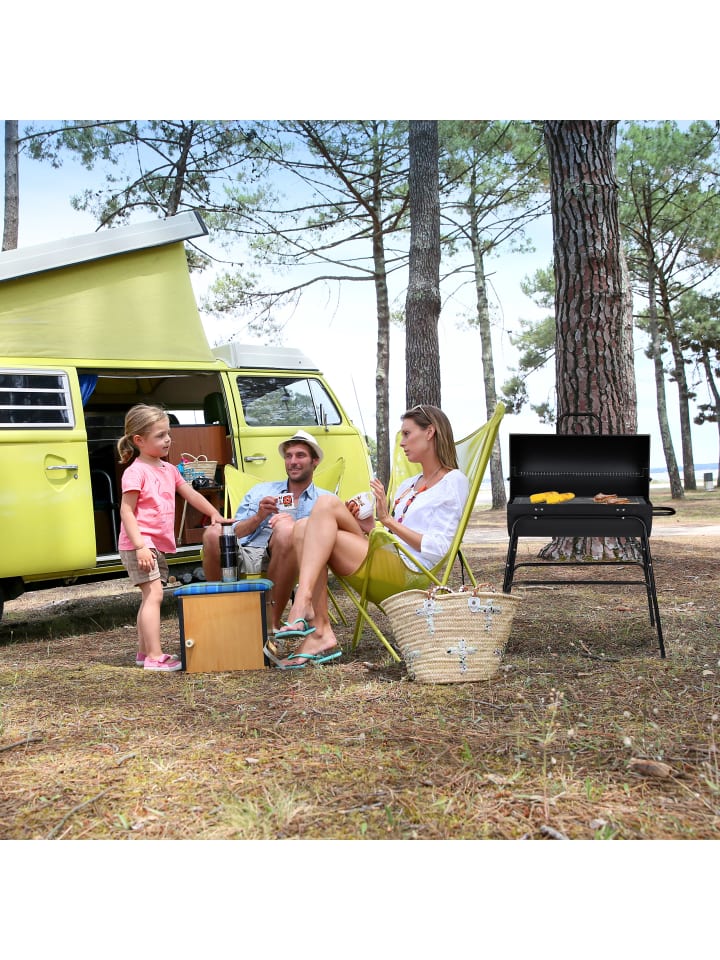 relaxdays Holzkohlegrill in Schwarz (B)103 x (H)96,5 x (T) 64,5 cm günstig kaufen onesize