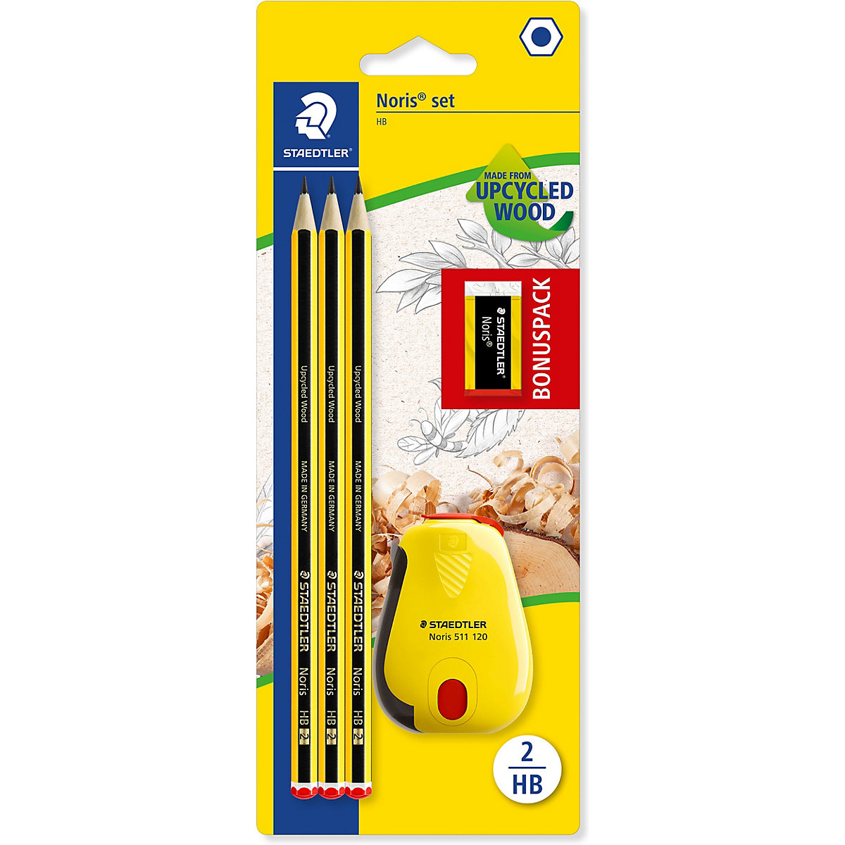 Bleistifte Noris® Jubiläumsedition, 3 Stück, inkl. Radierer & Spitzdose