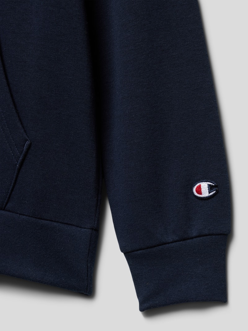 Hoodie mit Logo-Print in marineblau