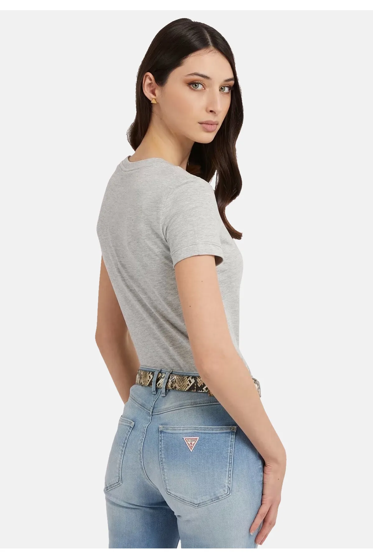 Guess  Shirt T-Shirt CN MINI TRIANGLE mit Rundhals-Ausschnitt und Label Print