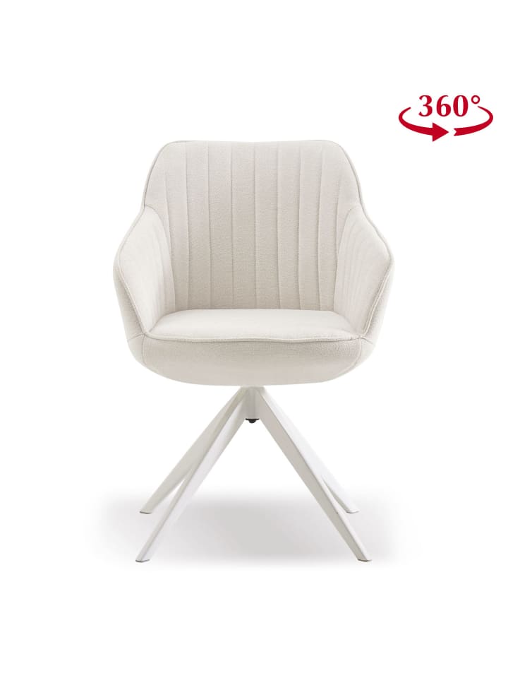 B&D Home Drehstuhl ARVIT in Cremeweiß - (B)58 x (H)81 x (T)61 cm günstig kaufen onesize