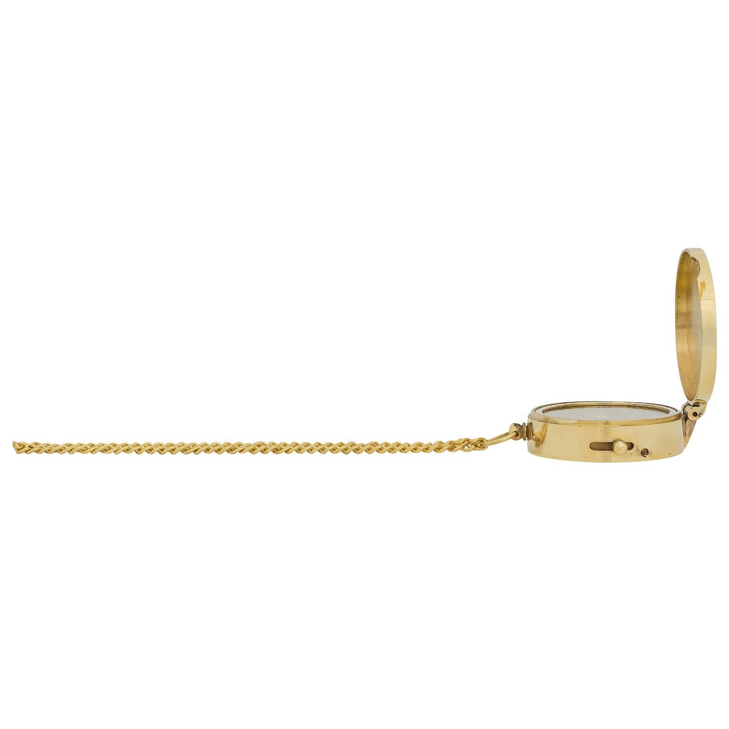 Aubaho Kompass Kompass mit Holzbox Maritim Schiff Navigation Dekoration Messing 5cm A