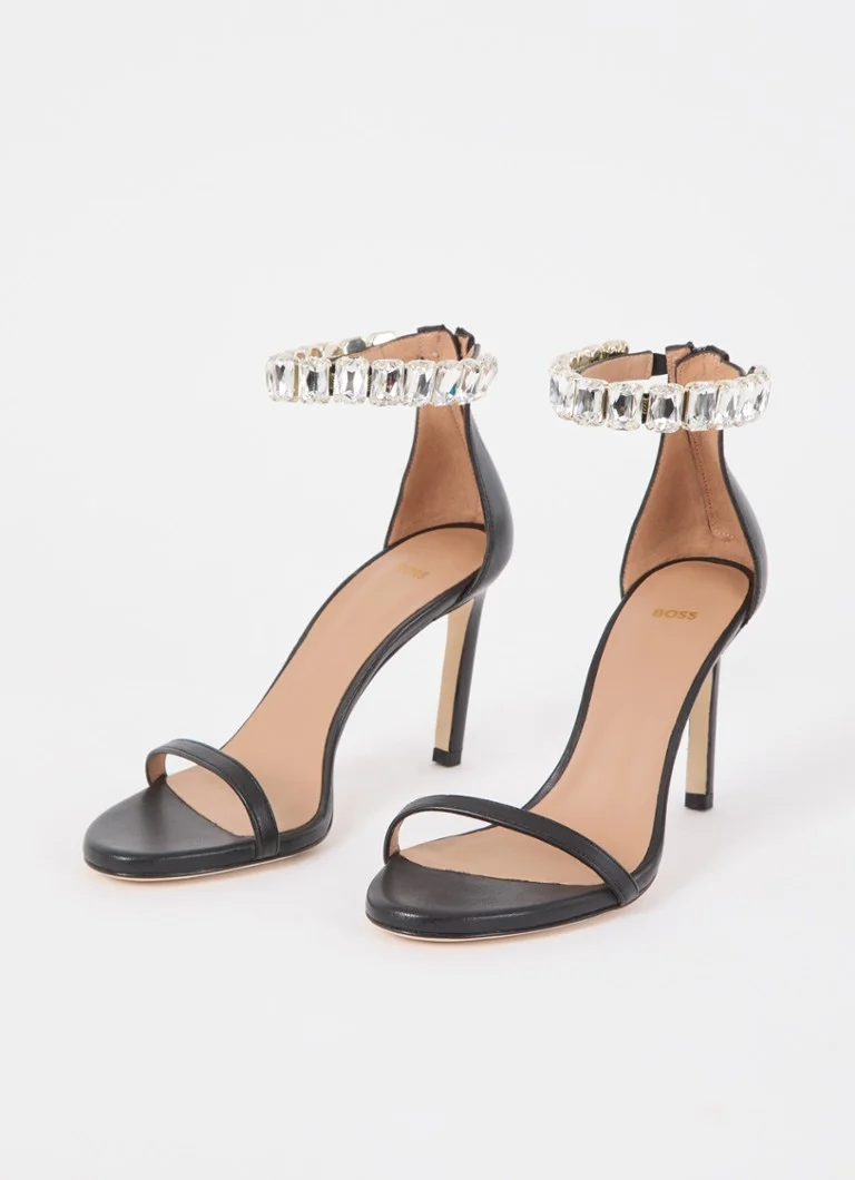 Sandale Janet din piele de la HUGO BOSS, împodobite cu strasuri.