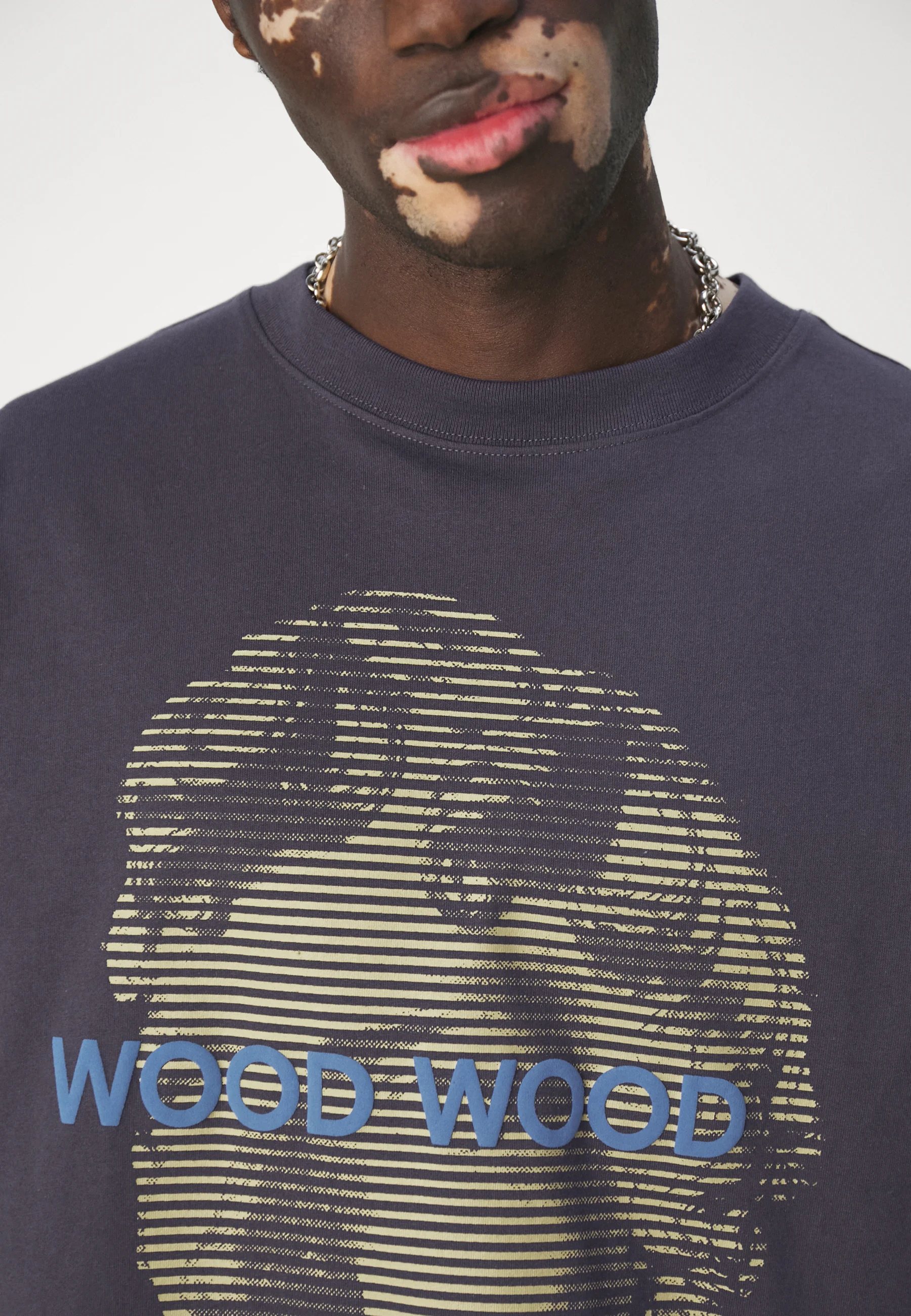 Wood Wood HAIDER STRIPED FACE - Camiseta con estampado