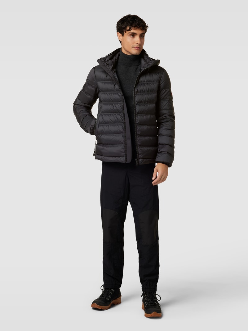 Steppjacke mit abnehmbarer Kapuze Modell 'BOGGS' in schwarz