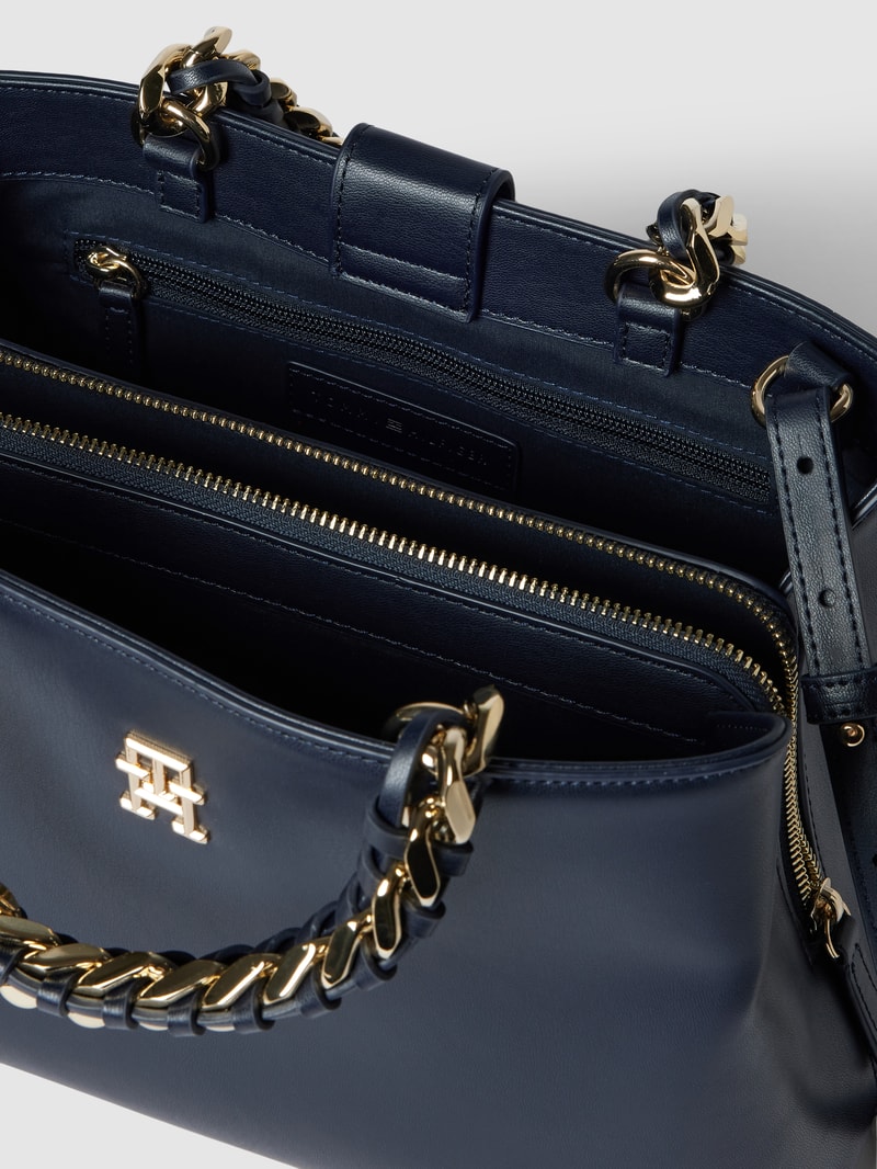 Tote Bag mit Henkeln in metallic Modell 'FEMININE' in marineblau