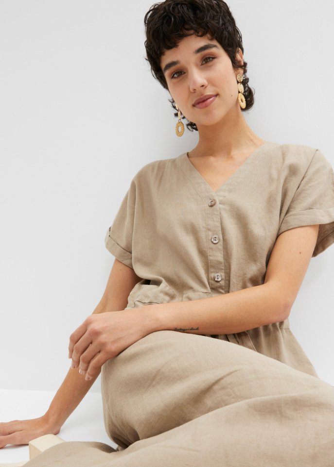 Kleid aus Leinenmischung