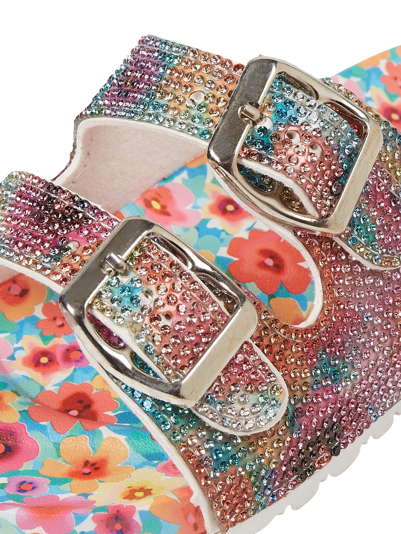 Sandalen mit Strasssteinen in rosa