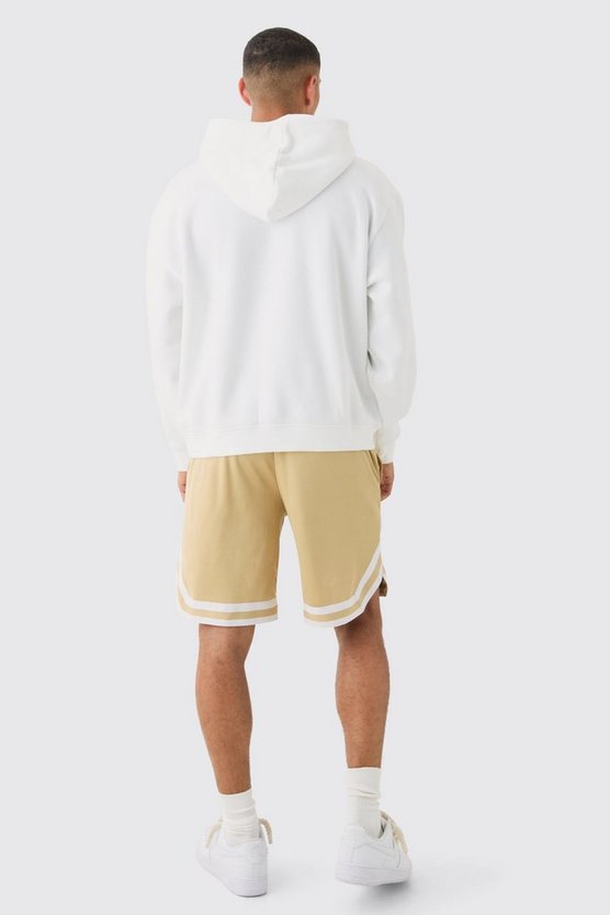 Oversize Man Signature Hoodie und Basketball-Shorts