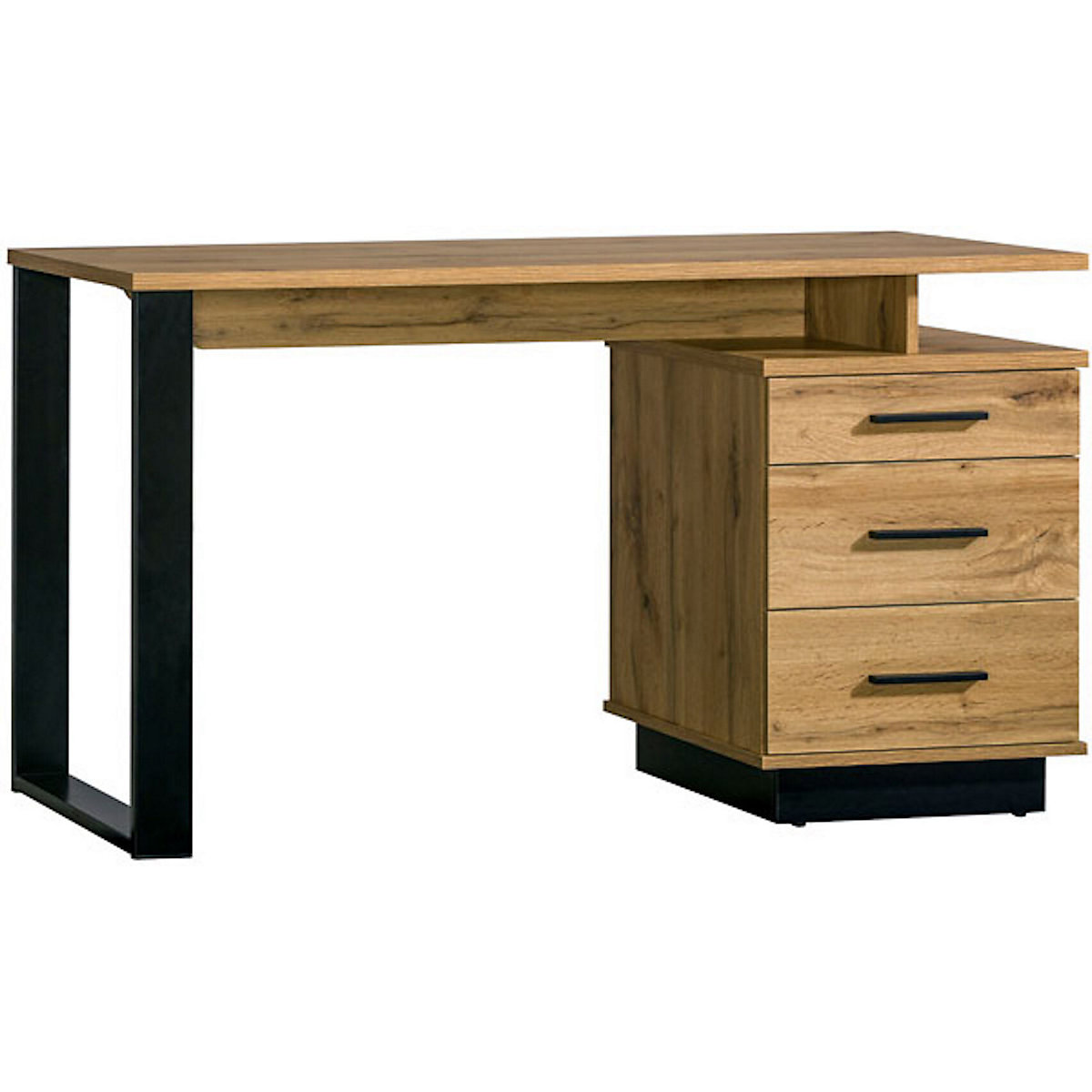 Schreibtisch Bürotisch Lamia 135x56cm Wotan Eiche schwarz
