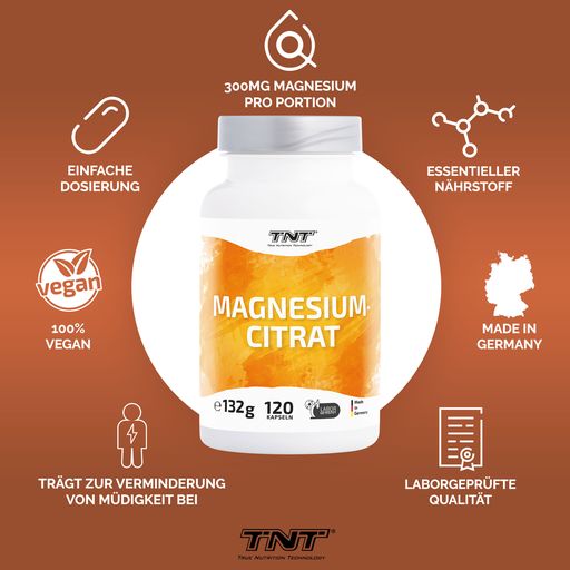 Magnesium Citrat. zur Verminderung von Müdigkeit. Teil des Elektrolythaushaltes