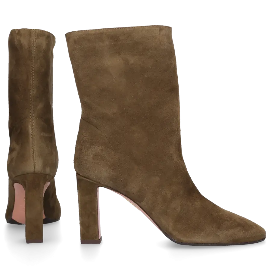 Aquazzura - Klassische Stiefeletten MANZONI 85 Veloursleder - grün