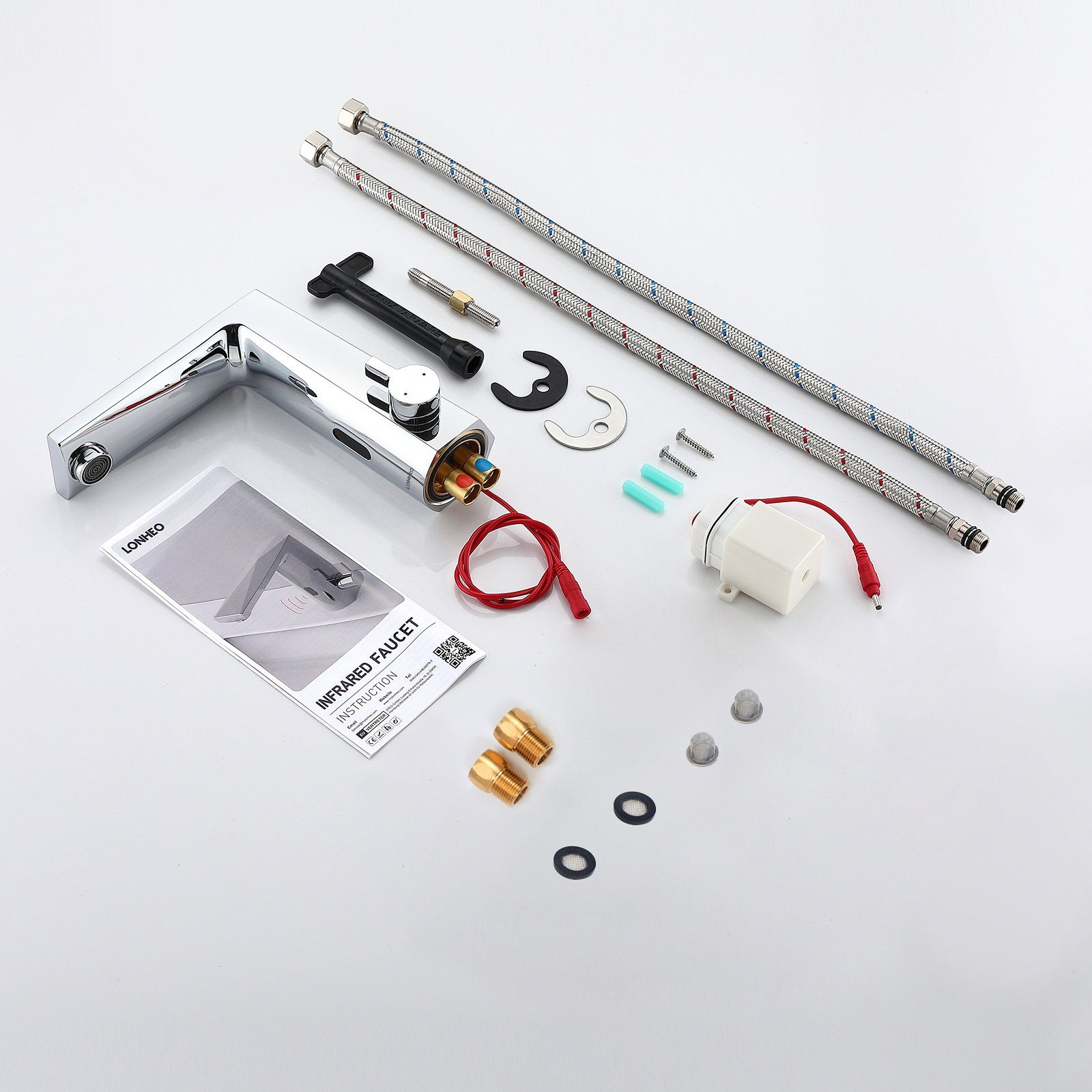Lonheo Waschtischarmatur Infrarot Sensor Wasserhahn Bad Automatisch Waschbecken Armatur