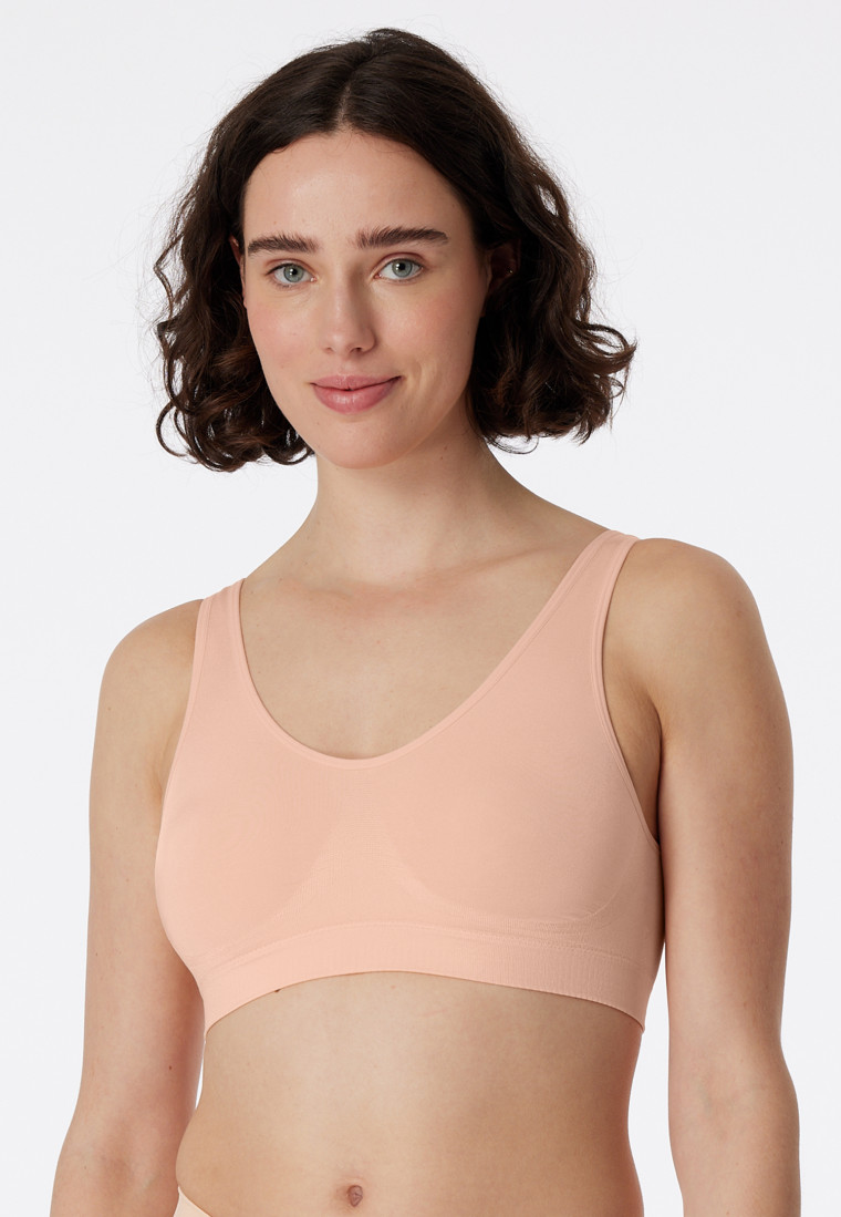 Bustier seamless herausnehmbare Pads pfirsich - Classic Seamless