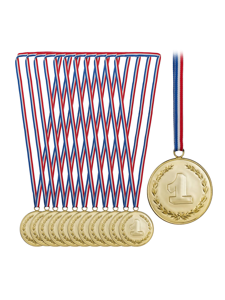 relaxdays 12 x Medaille in Gold günstig kaufen onesize