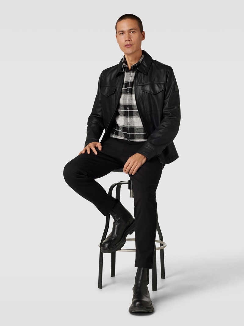 Slim Fit Freizeithemd mit Karomuster in offwhite