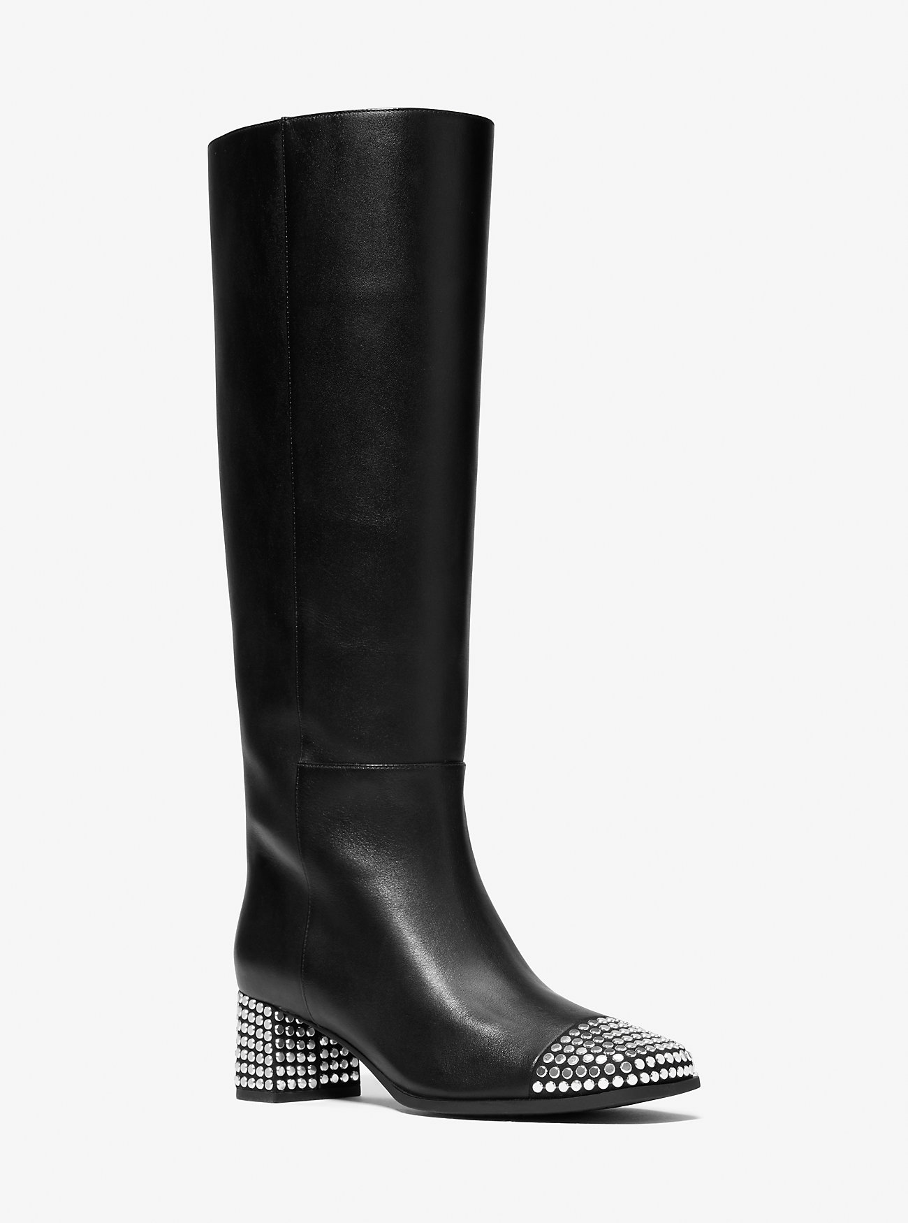 Matilda Embellished Leather Boot - BLACK