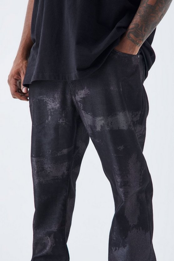 Plus gebleichte Slim-Fit Jeans