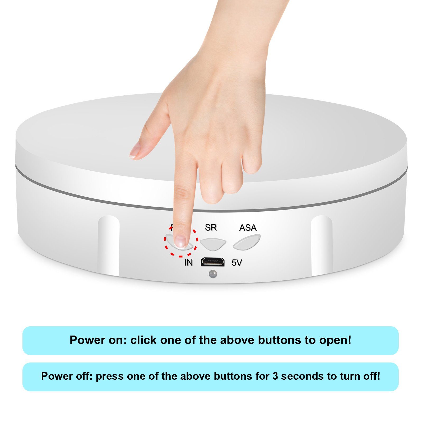 Rutaqian Drehteller 360 Grad Elektrischer Drehteller Für Präsentation von Schmuck, Uhren