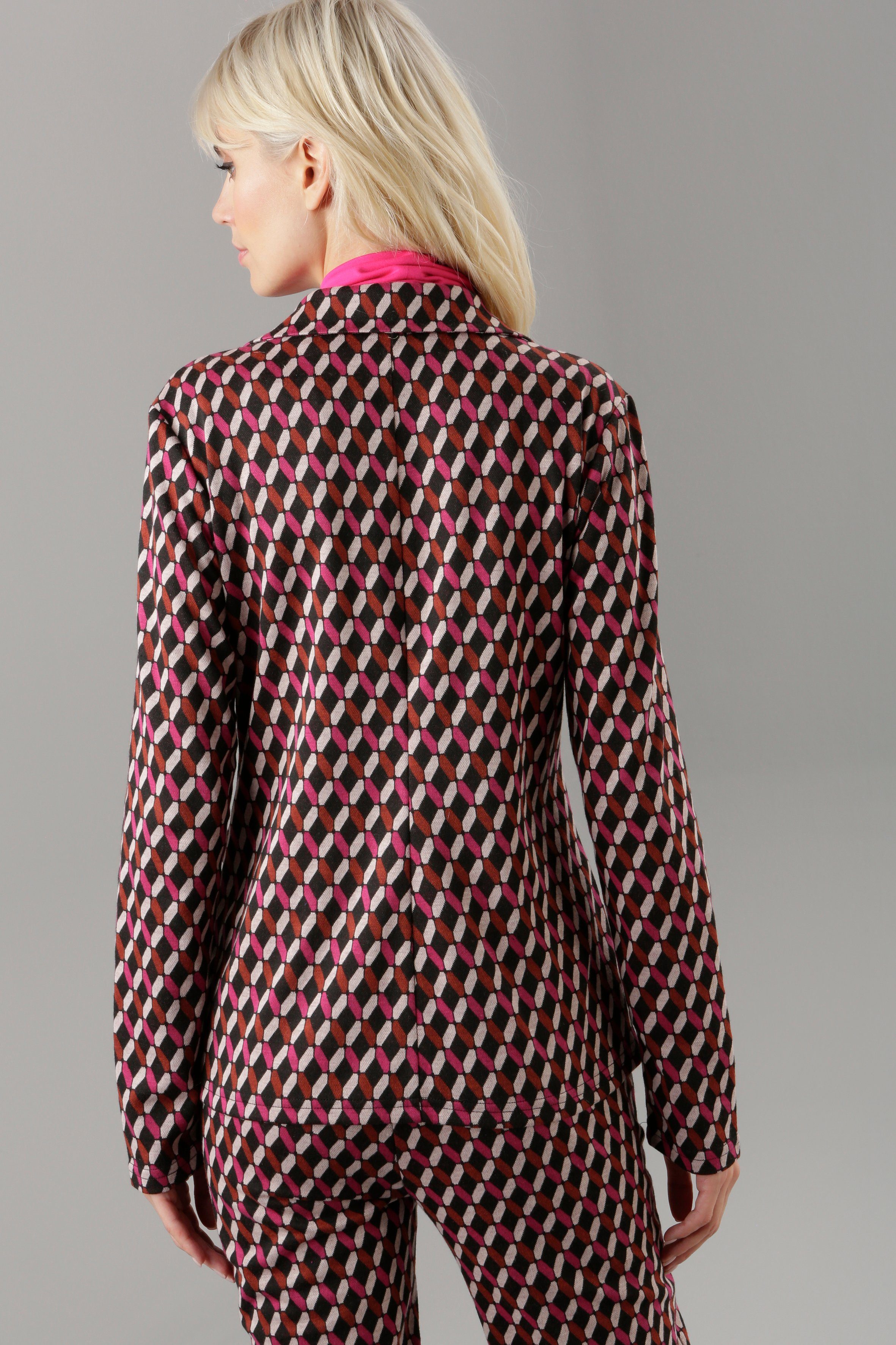 Aniston SELECTED Kurzblazer mit geometrischem Allover-Muster