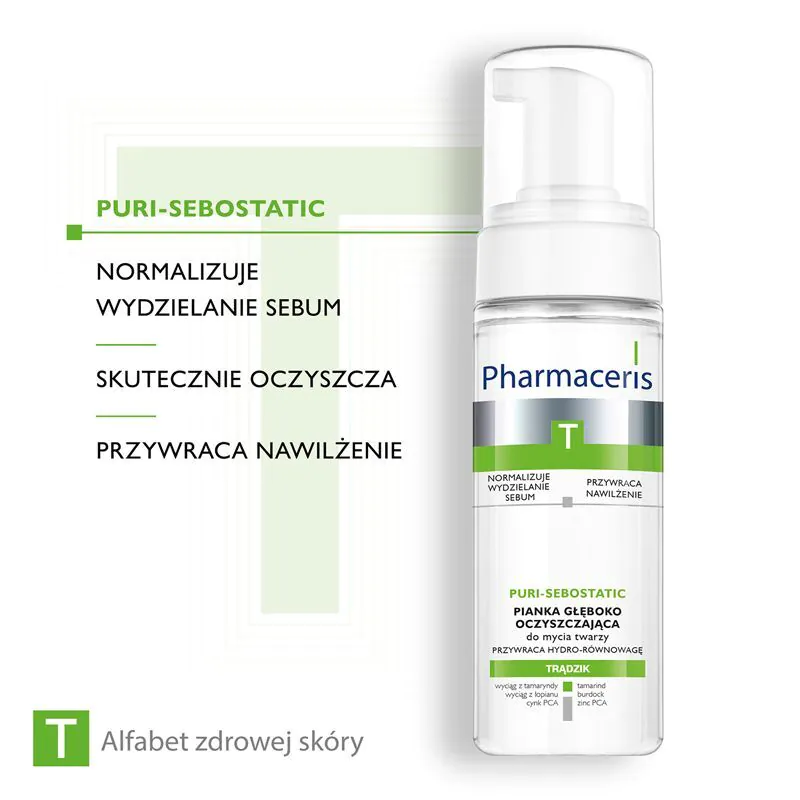„Pharmaceris T Puri-Sebostatique“ giliai valomosios veido prausimosi putos