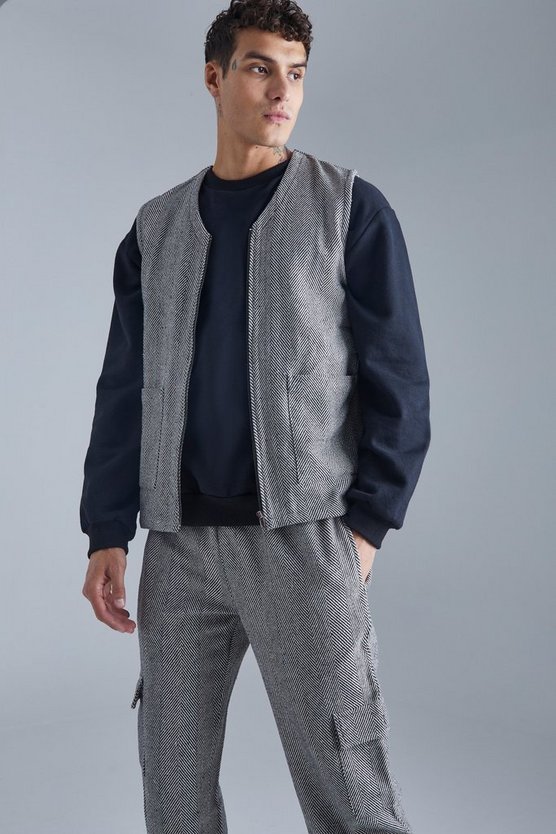 Utility-Tanktop & Cargohose mit Fischgräten-Print