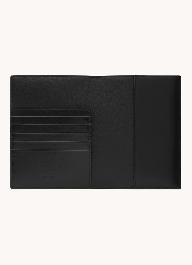 Etui na paszport Saint Laurent Paris ze skóry cielęcej
