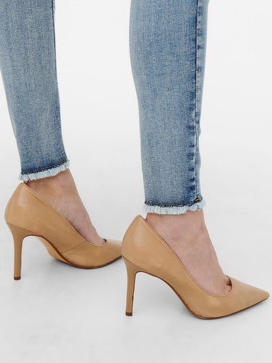 ONLY MATERNITY Umstandsjeans OLMBLUSH MID SK RAW ANKLE DNM NOOS mit Destroyed Effekt