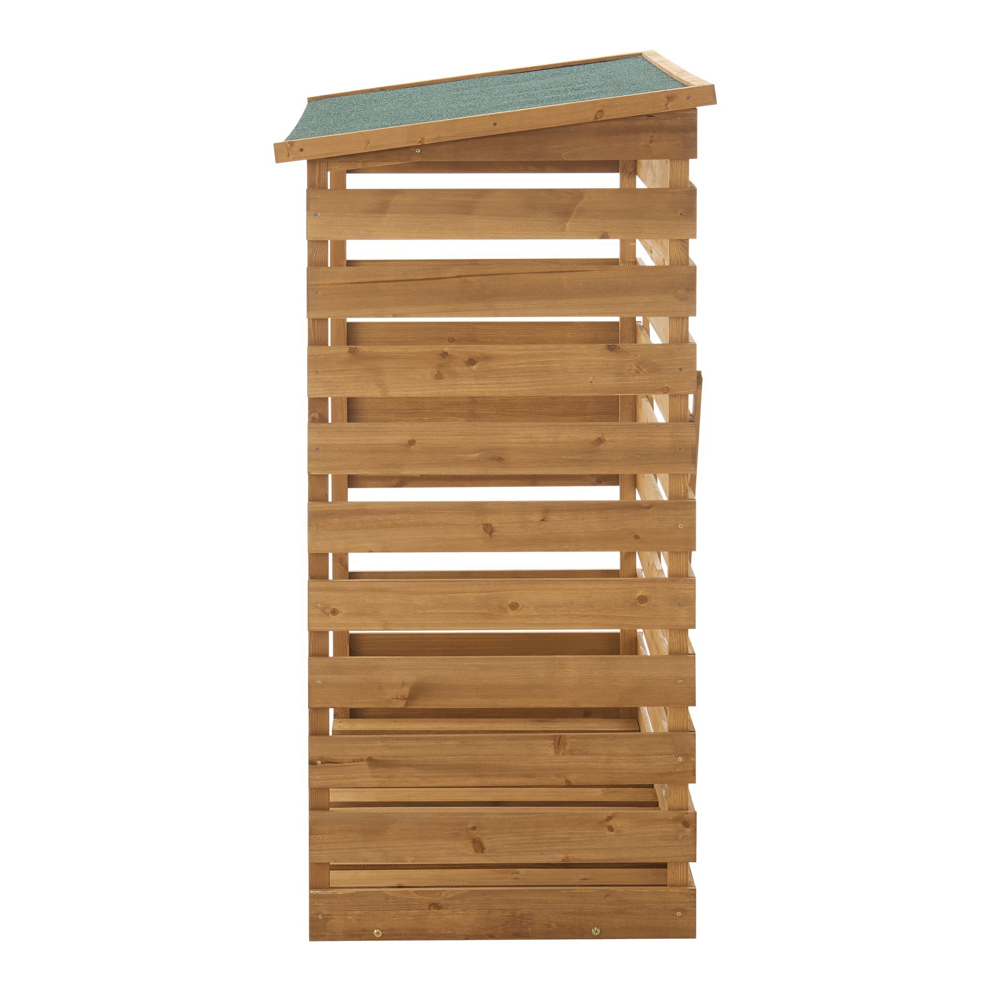 en.casa Kaminholzregal, BxTxH:116x64x123 cm, Brennholzunterstand aus Tannenholz 123x116x64cm Natur