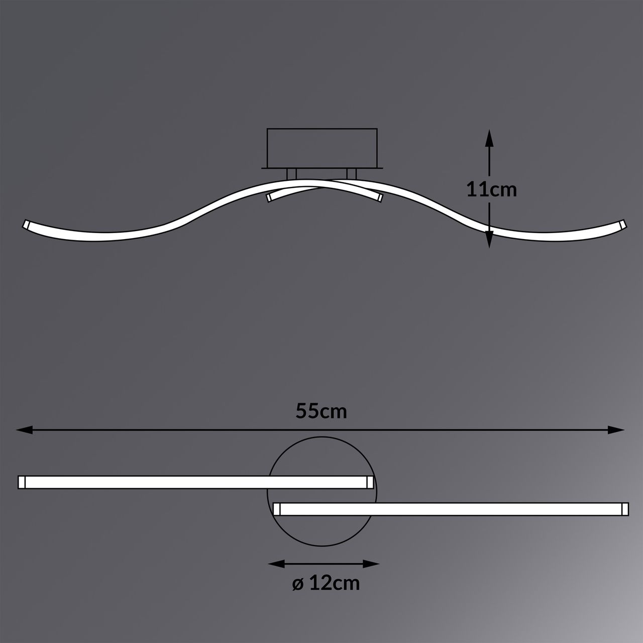 Casaria monzana® LED Deckenleuchte Ny bolge 2-flammig
