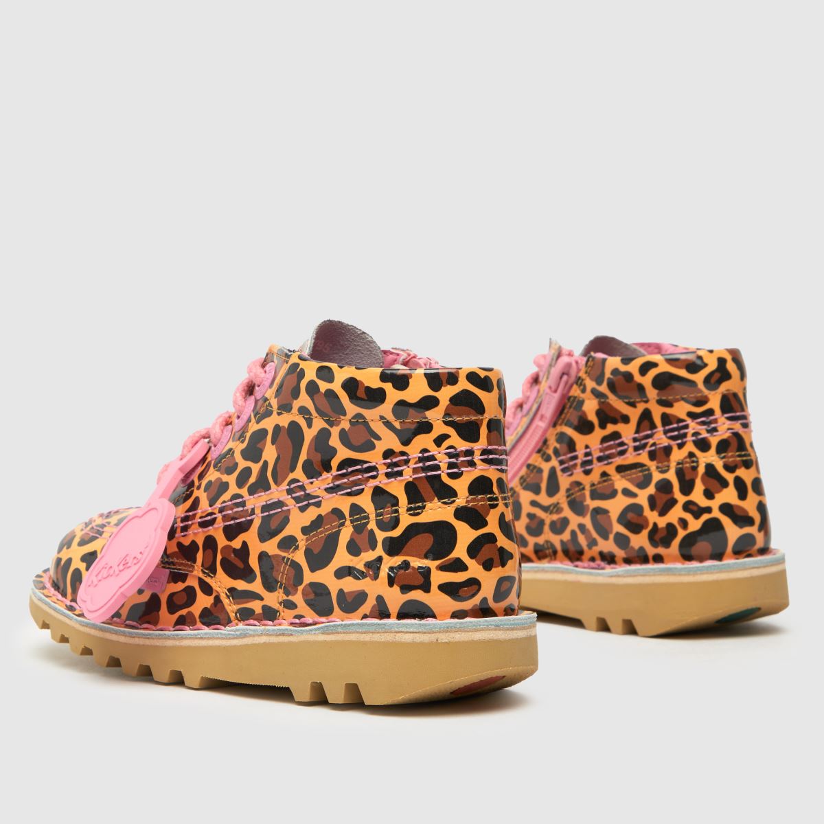 Kickers bruna kick hi leopard flickor junior stövlar