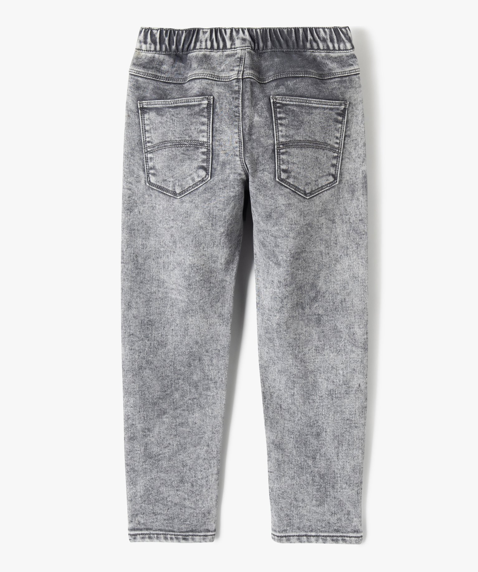 Jean coupe ballon avec taille élastique Garçon gris | GEMO