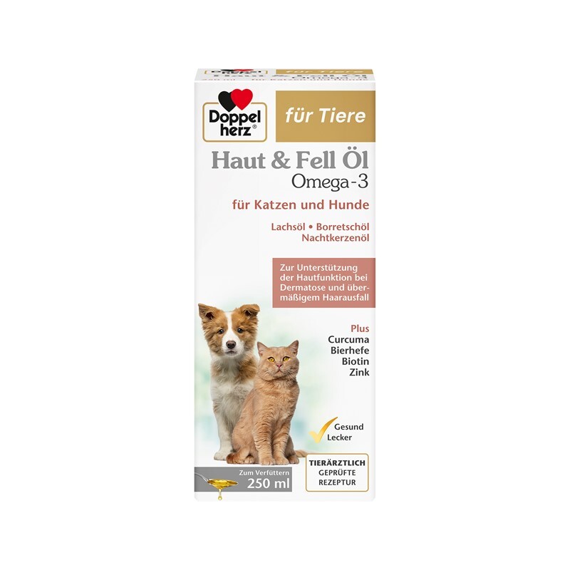 Doppelherz Ergänzungsfutter & Aufzucht Doppelherz Haut & Fell Öl Omega-3 250 ml