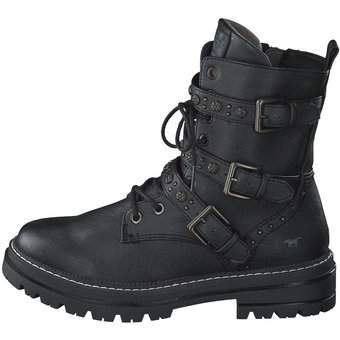 Mustang Schnür Boots in schwarz